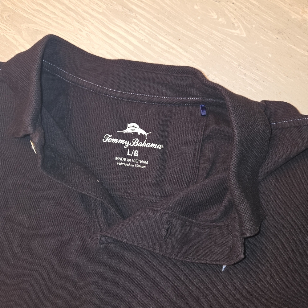 Men's L Tommy Bahama Black Shirt - Picture 2 of 2
